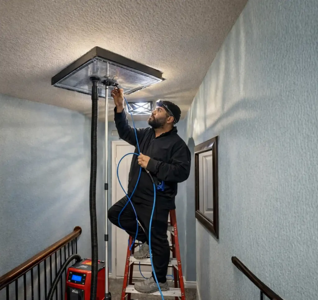 Lara Air Duct Cleaning Owner Josh Working