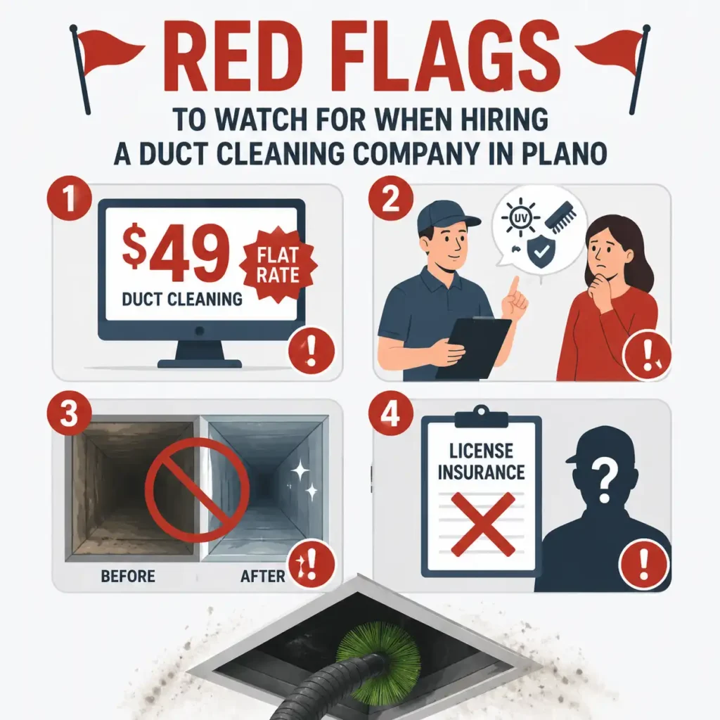 Red Flags to Watch for When Hiring a Duct Cleaning Company in Plano